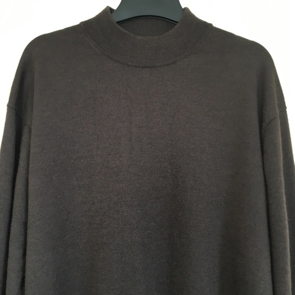 Pronto Uomo 100% extra fine merino wool brown pullover sweater - Picture 3 of 15